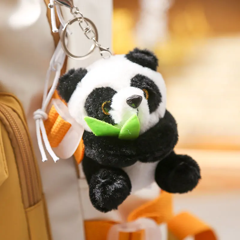 Custom kawaii Cartoon Panda mini Plush keychain toys Dolls Pendant Cute Stuffed Animals Panda Keychain Plush Panda diy bag charm