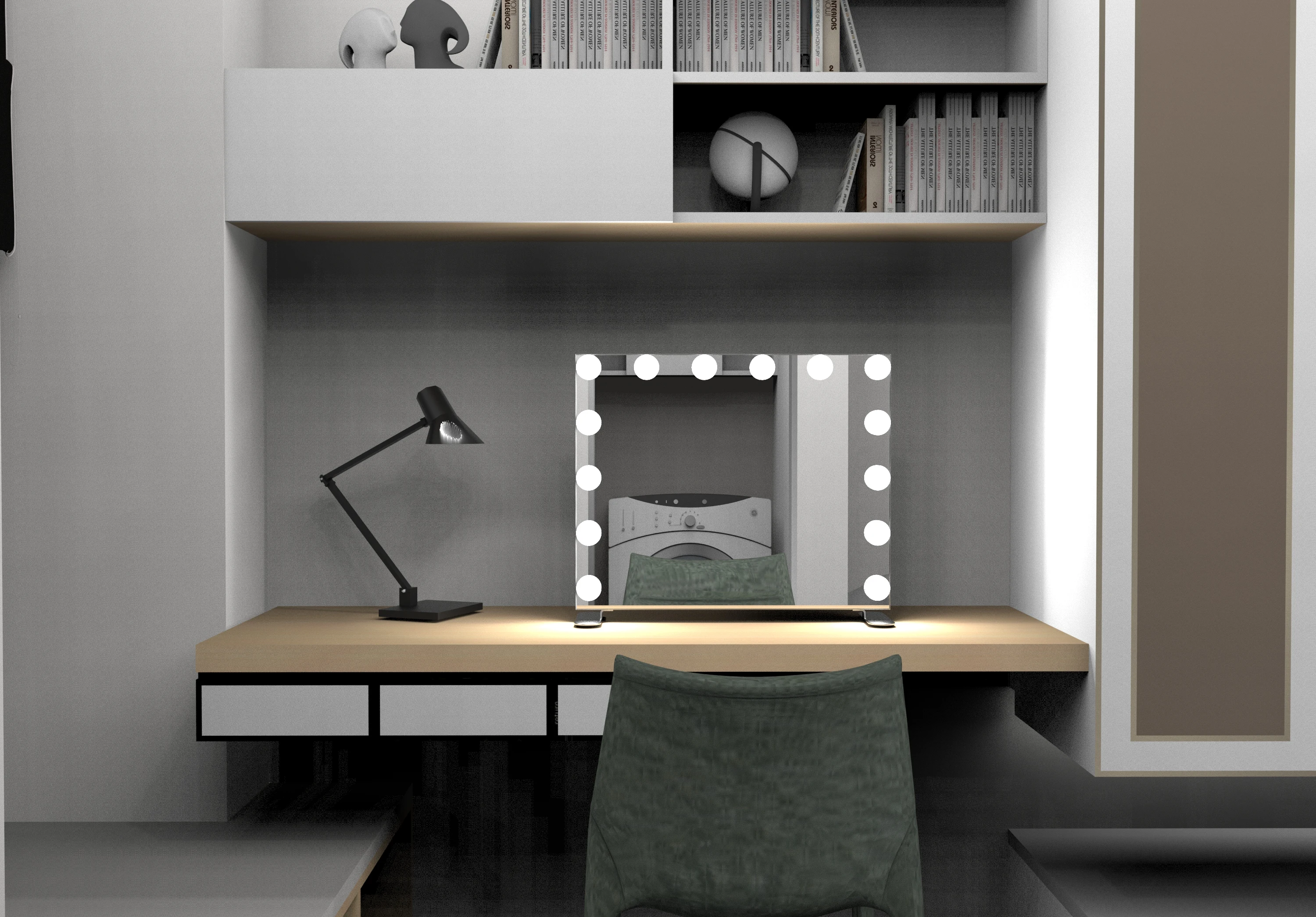 Make Up Tools Hollywood Makeup Vanity Lighted Mirror with light bulbs