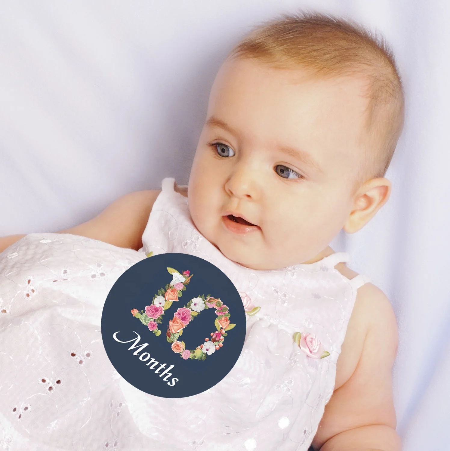 Wholesale Wish New born baby monthly stickers floral milestone stickers