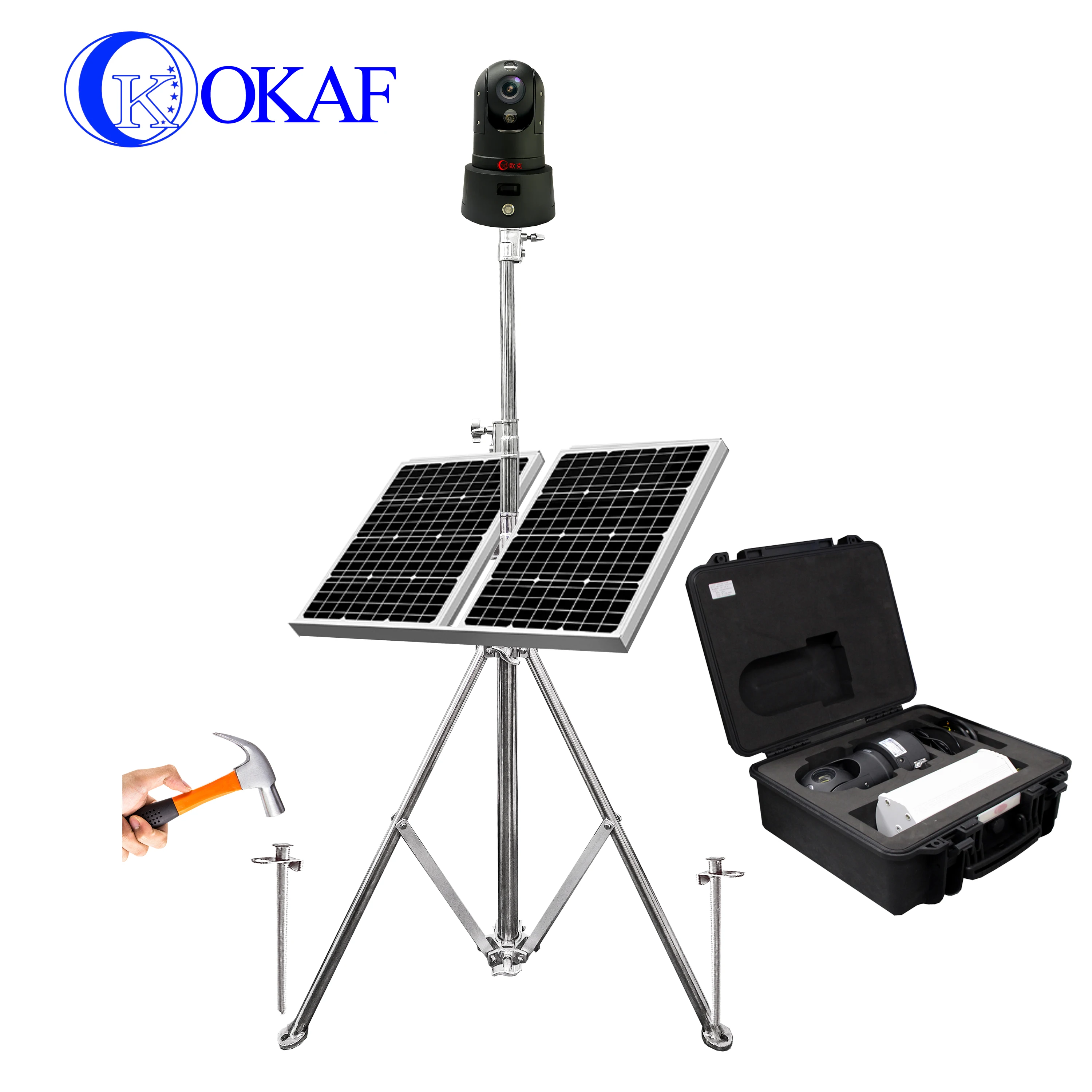 Solar WIFI/4G HD Portable IP PTZ  Surveillance Dome Camera CCTV Rapid Deployment PTZ Camera With Battery