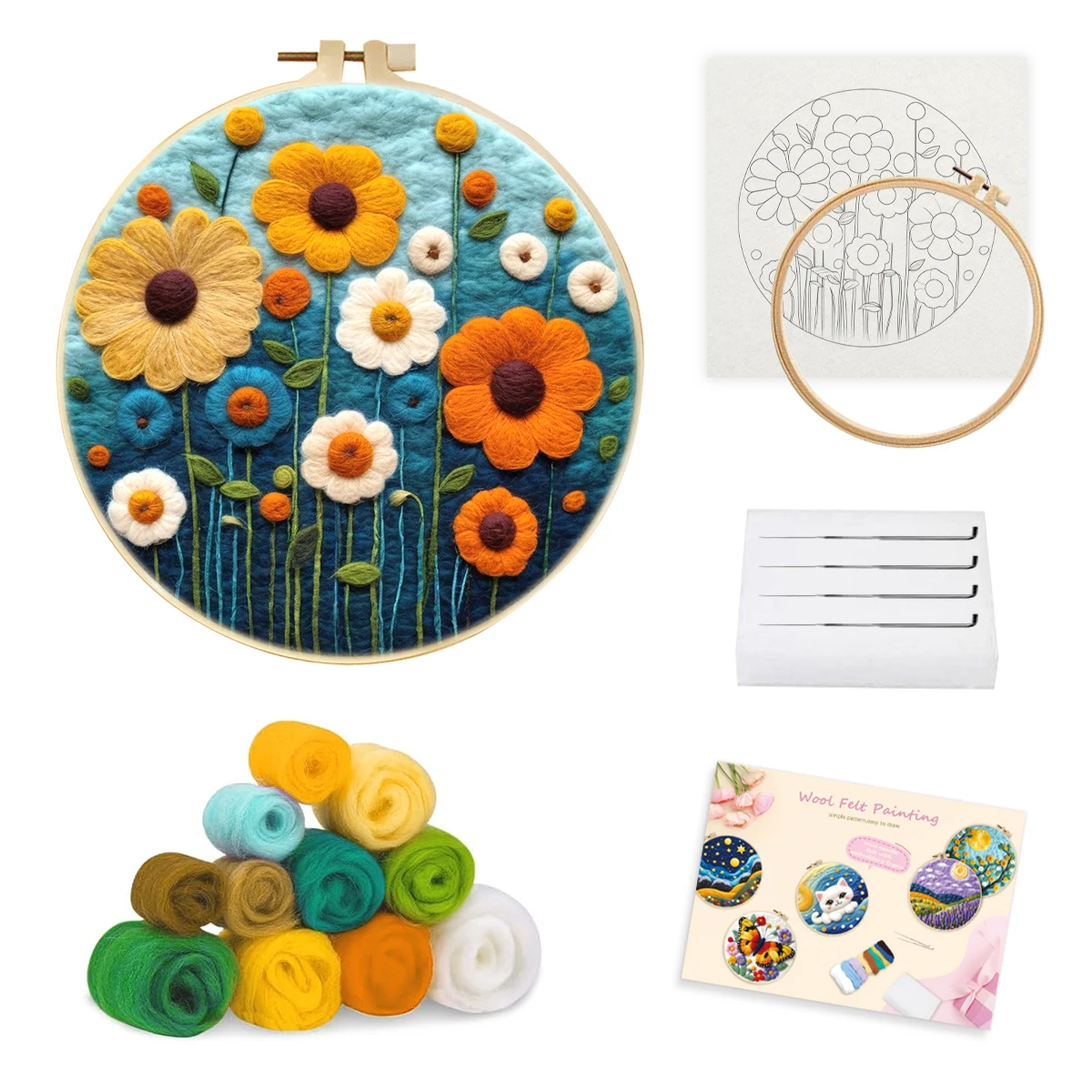 Handmade DIY Needle Felting Kit Pretty Yoga & Ballet Girl Wool Painting Set for Beginners Home Decoration Still Life Paintings