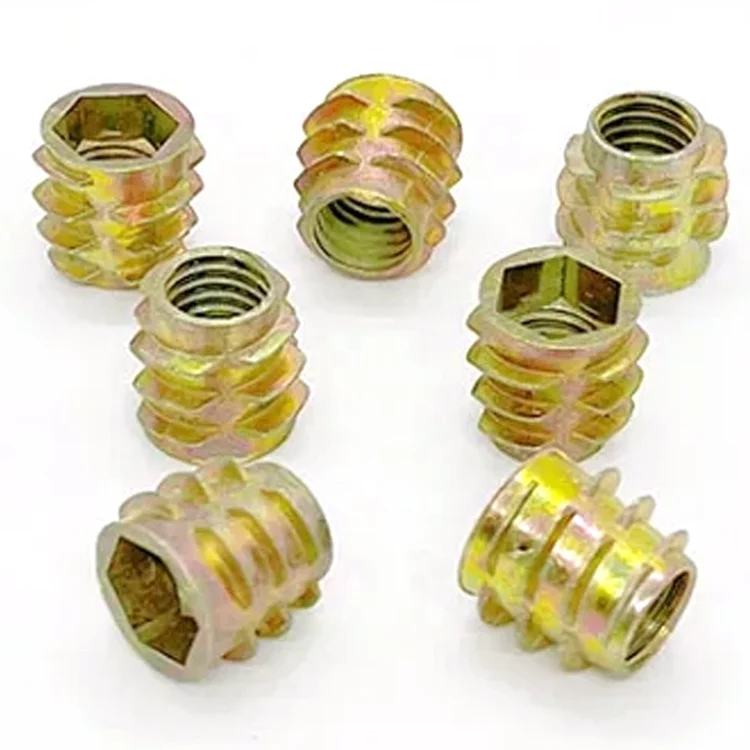 Thread Screw Nut M4 M5 M6 M8 M10 Furniture Wood Zinc Alloy Insert Nut Flanged Hex Drive Head Nuts