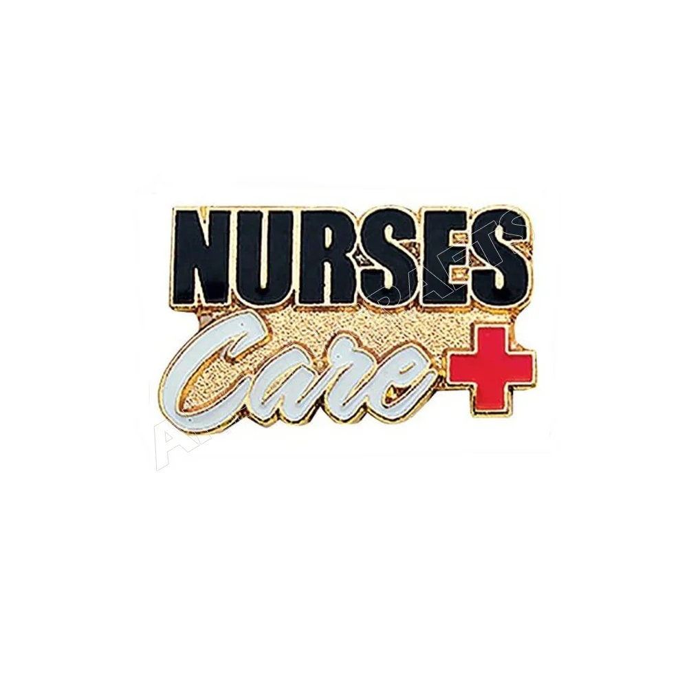 
Wholesales Zinc Alloy Heart Shape Gold Silver Plated Enamel Gift Doctor Nurse Caring Medical Badge Lapel Pin 