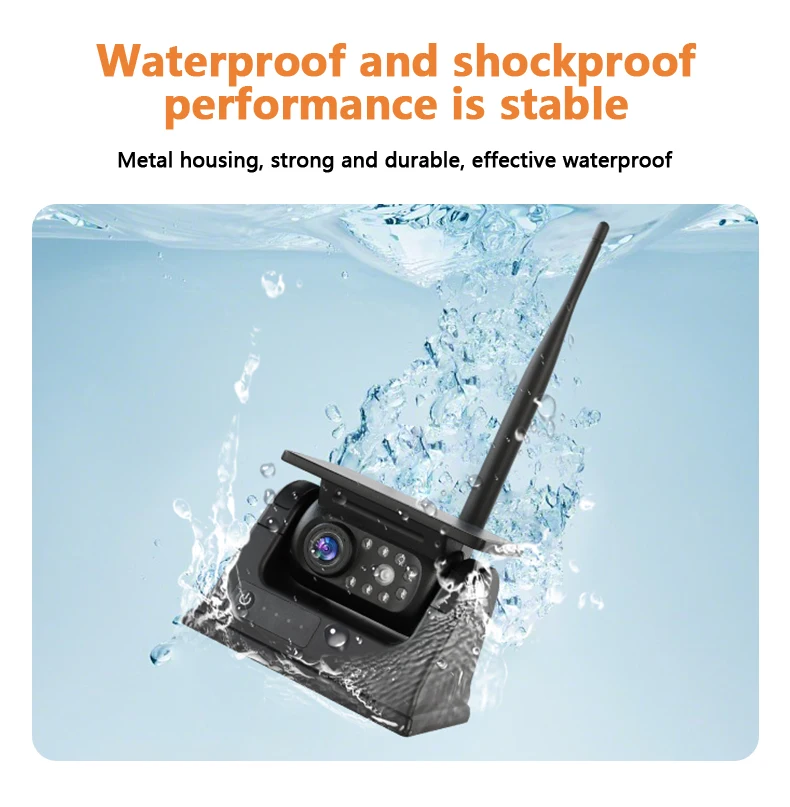 NEW 2.4G WiFi HD 5 inch monitor with Solar Panel 100M Wireless Bus Van Truck RV Car DVR Front Rear View Camera