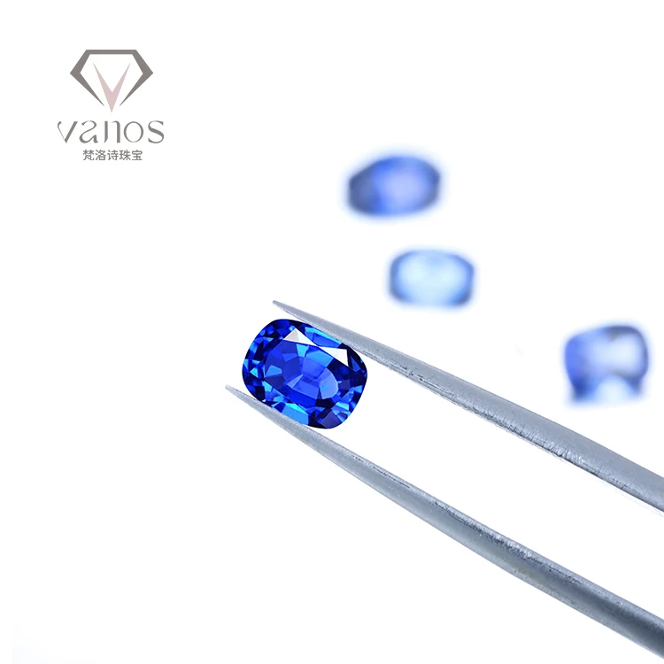 Loose Gemstone Stones Cushion Sapphire Cushion Blue Lab Grown Sapphire in Chinese Environmental Friendly Sapphire