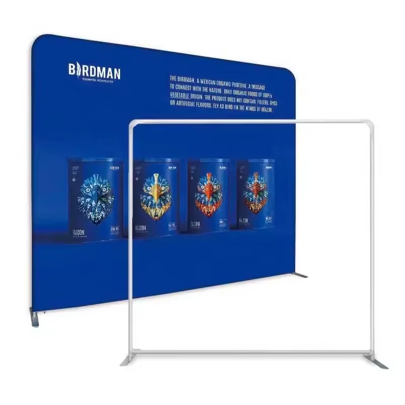Custom 8ft Aluminum Alloy Frame pillowcase Backdrop Banner Stand  Printed Tension Fabric Backdrop photo booth backdrop design