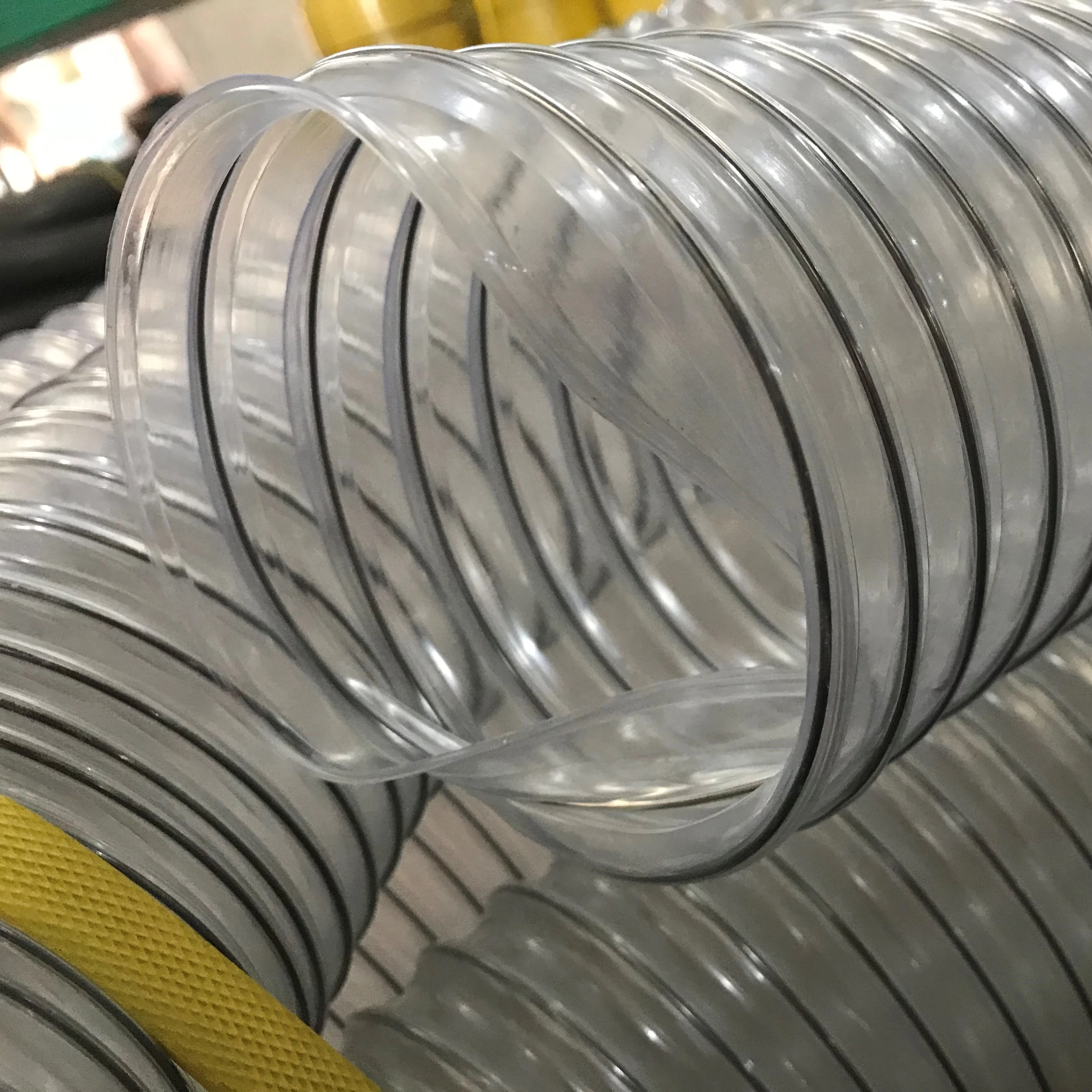 Factory Supply Transparent Dust Collection Polyurethane PVC Flexible Spiral Reinforced Ducting Hose
