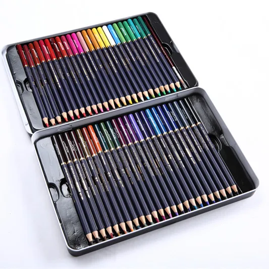 High quality 12colors saturation tin box packing  color pencils for painting watercolor pencil set