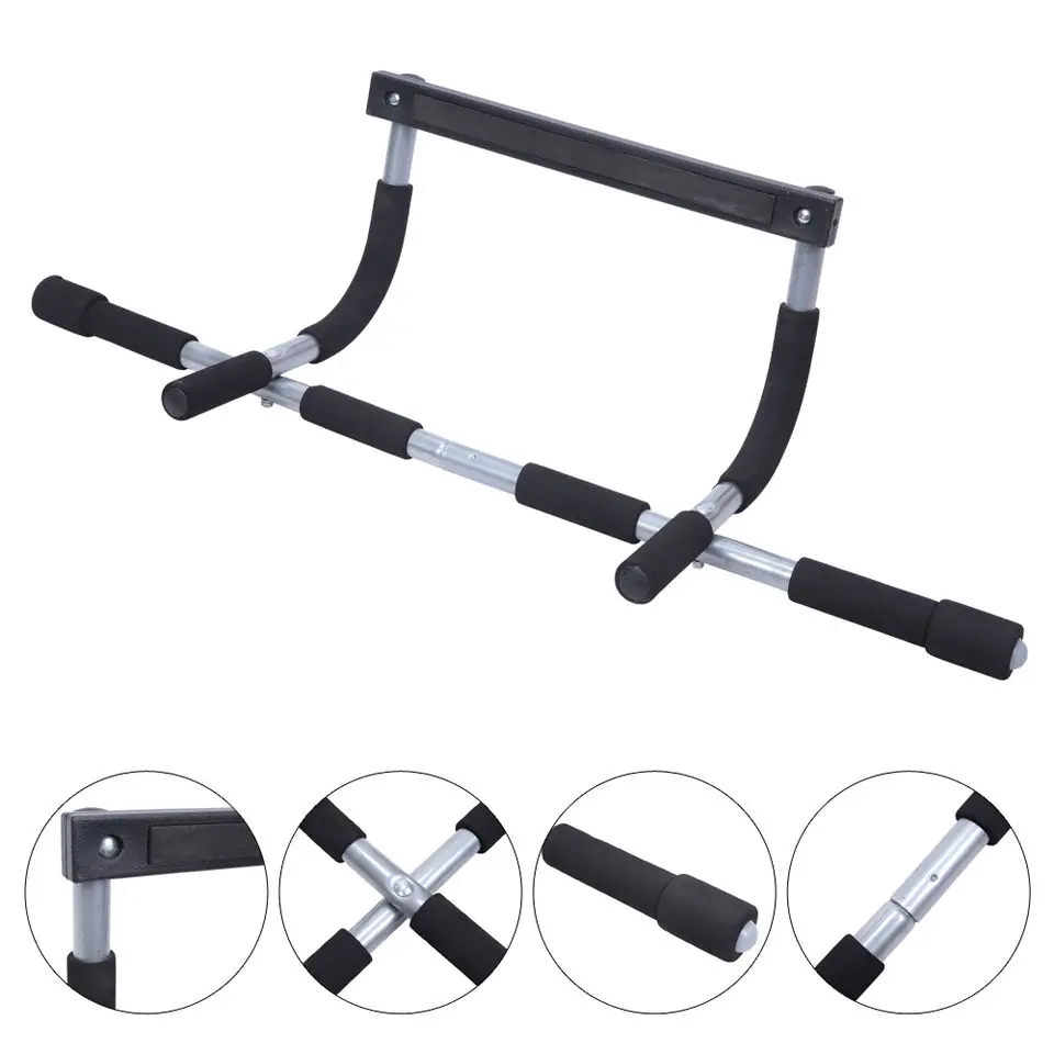 Home Fitness Exercise Equipment Black Wall Mounted Doorway Chin Up Bar Pullups Multifunctional Pull Up Bar
