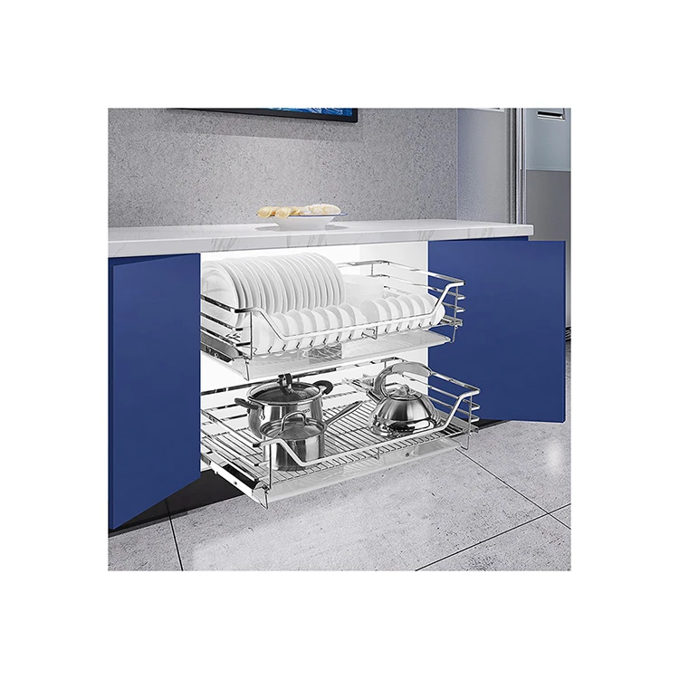 New Arrival Kitchen Metal Pull Out Dish Drawer Sliding Hardware Pullout Classification Homeware Storage Store Shelf Wire Basket