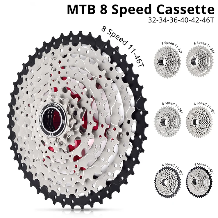 8 Speed 11-32/34T/36T/40T/42T/46T Bicycle Cassete Mountain bike Flywheel for Shimano Sram