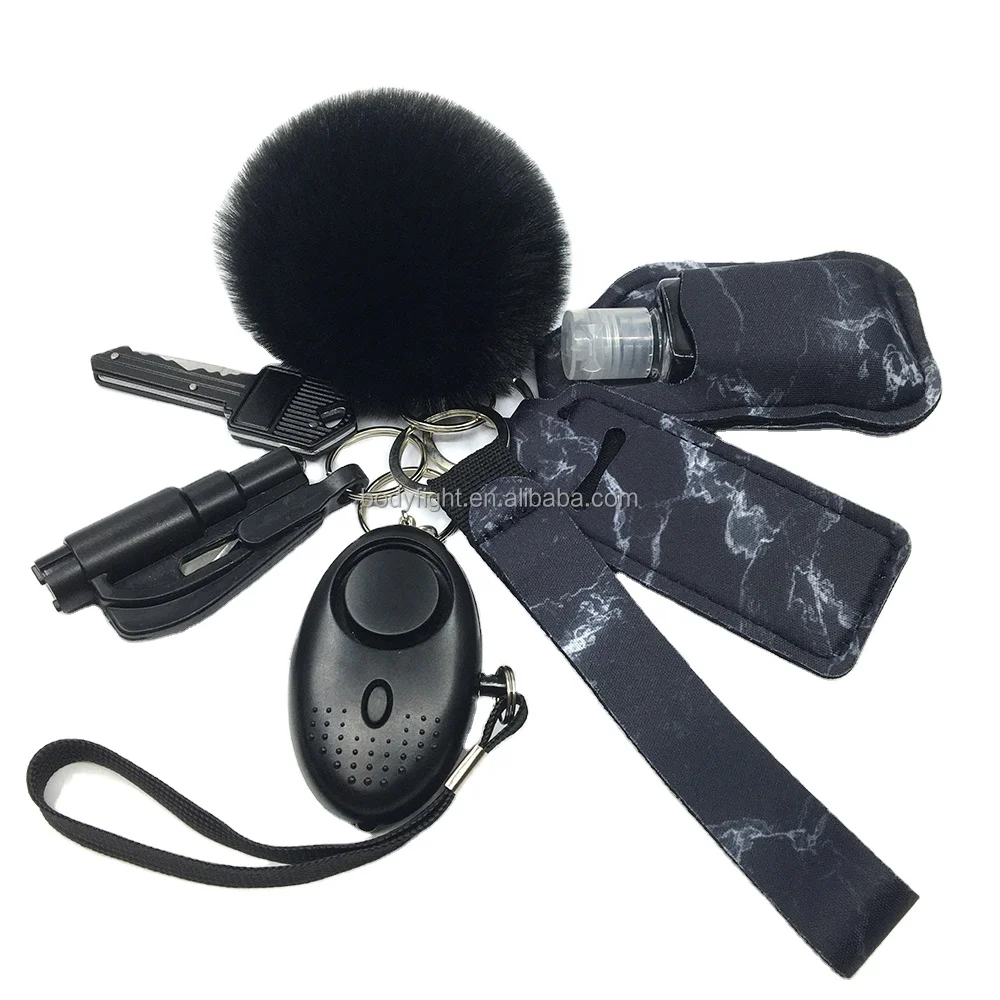 Wholesale girl self-defense pepper gas spray keychain outing emergency defense suit portable pocket keychain