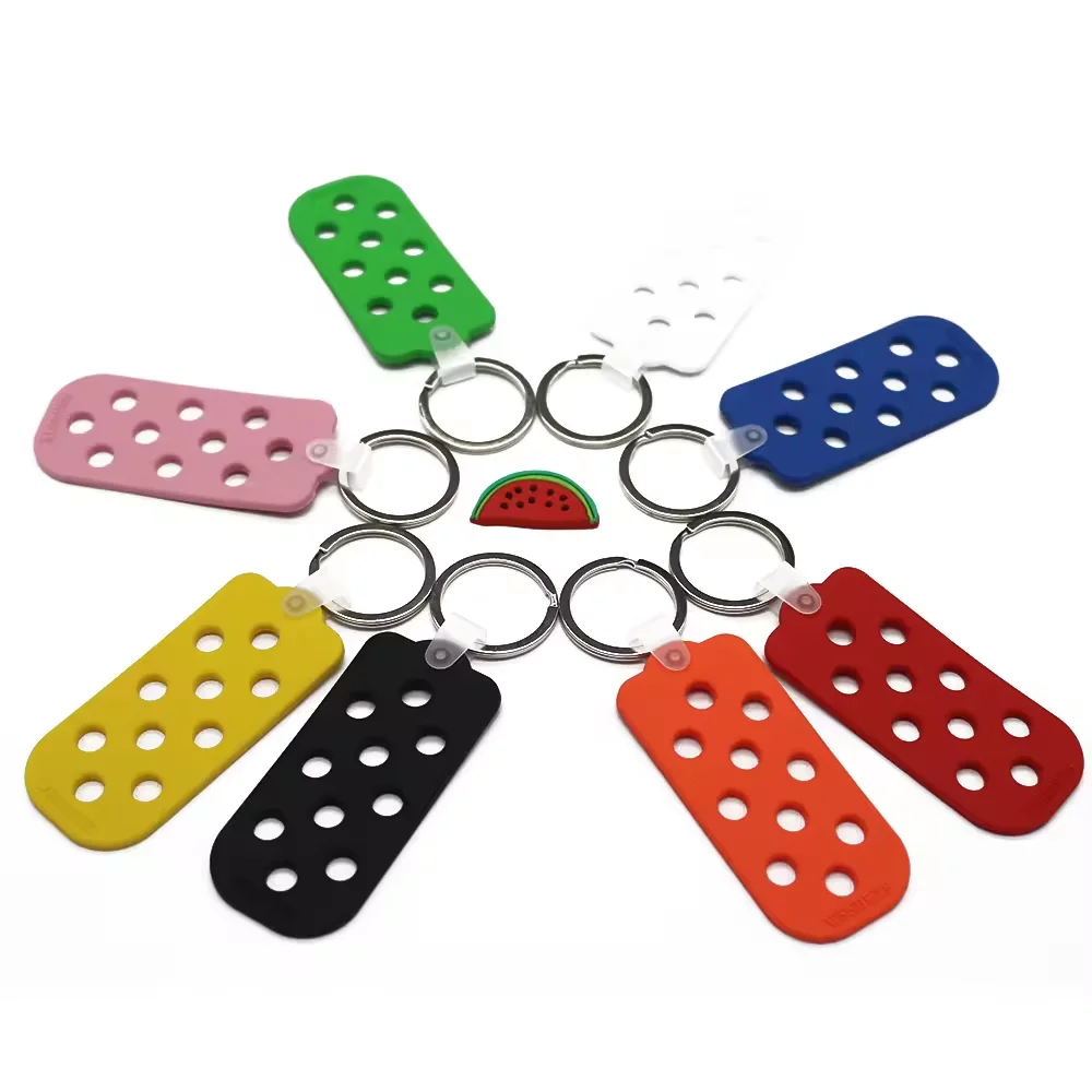 Wholesale Keychain With Croc Hole Soft Eva Design Hyb Keychain Customized Key Chain For Croc Dhoe Charms Display Holder