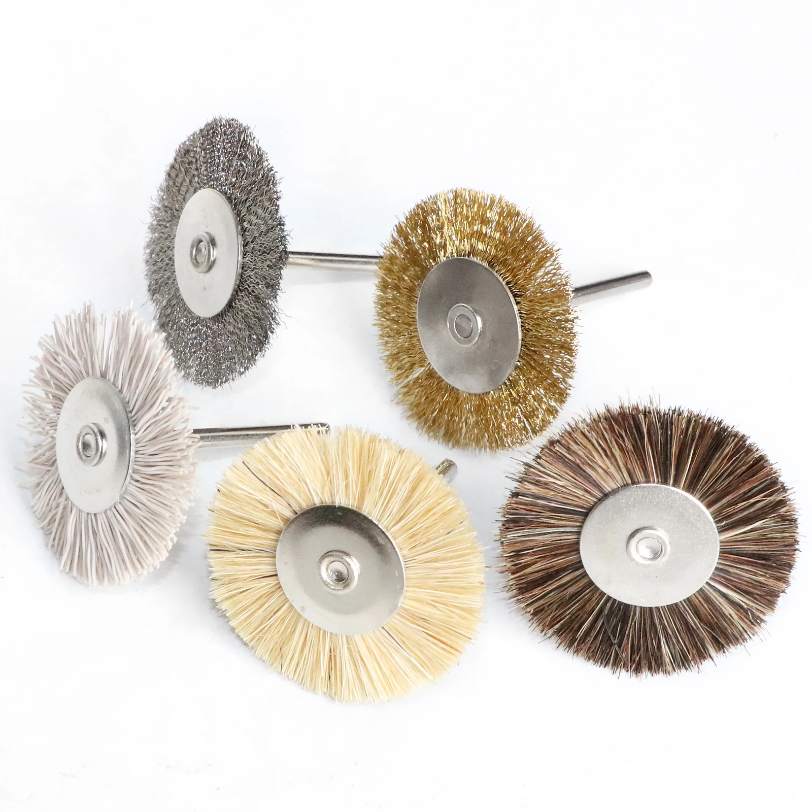 Factory Directly Provide brass bristle T-shape 38mm mini wire wheel brush