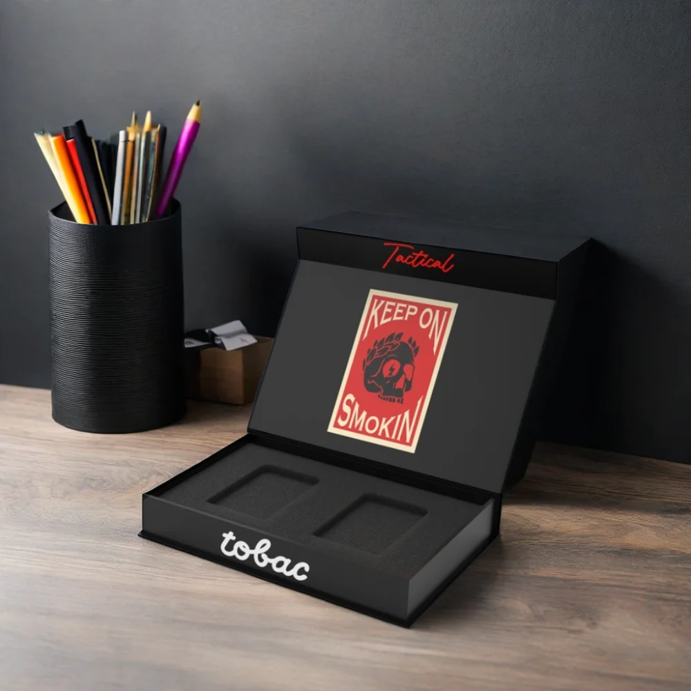 custom boxes with logo packaging magnetic lid box with foam black magnet shaped VIP card matte small gift box