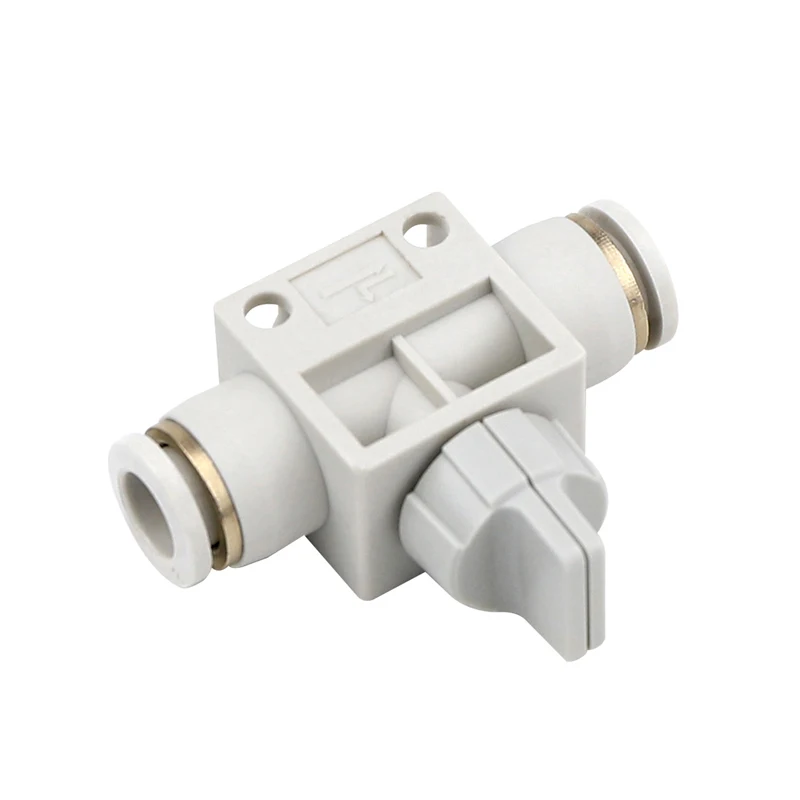 HVFF Plastic Push Quick Air Hose Connector Switch Valve Tube Pipe One Touch Pneumatic Fitting