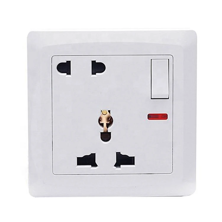 Factory Directly Wholesale White British Range Universal Multifunctional Neon Wall Socket Switches And Sockets Electrical