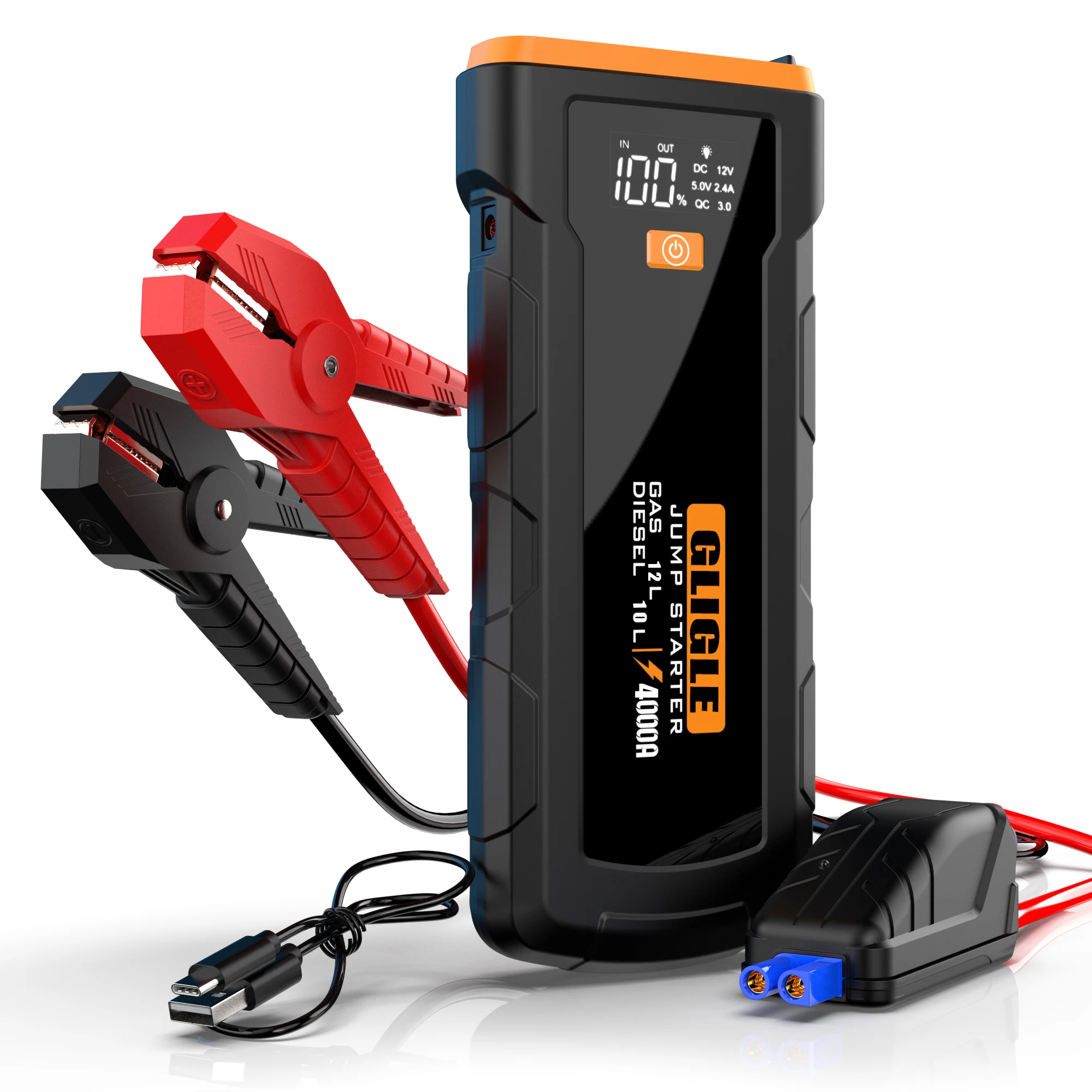 24000mAh car battery charger booster jumper 4000a jumpstarter car power bank