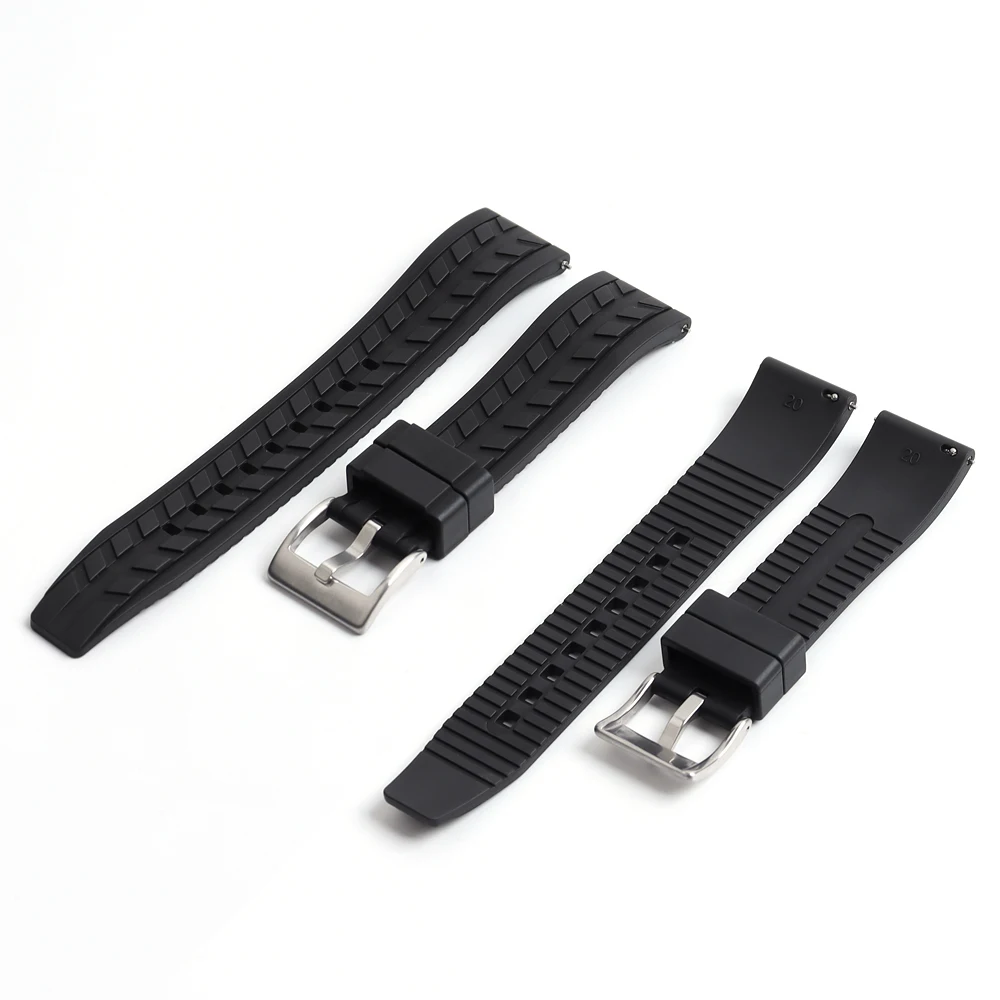 New Arrival FKM Rubber Watch Strap 20/22mm Quick Release Tire Tread Fluororubber Watch Bands Bracelet Multiple Color Options