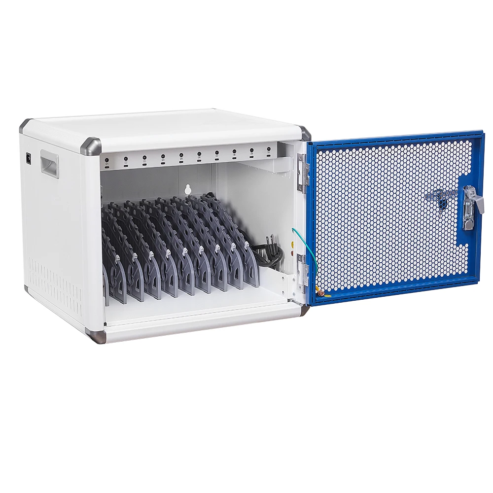 Mini tablet charging cabinet with front perforated door