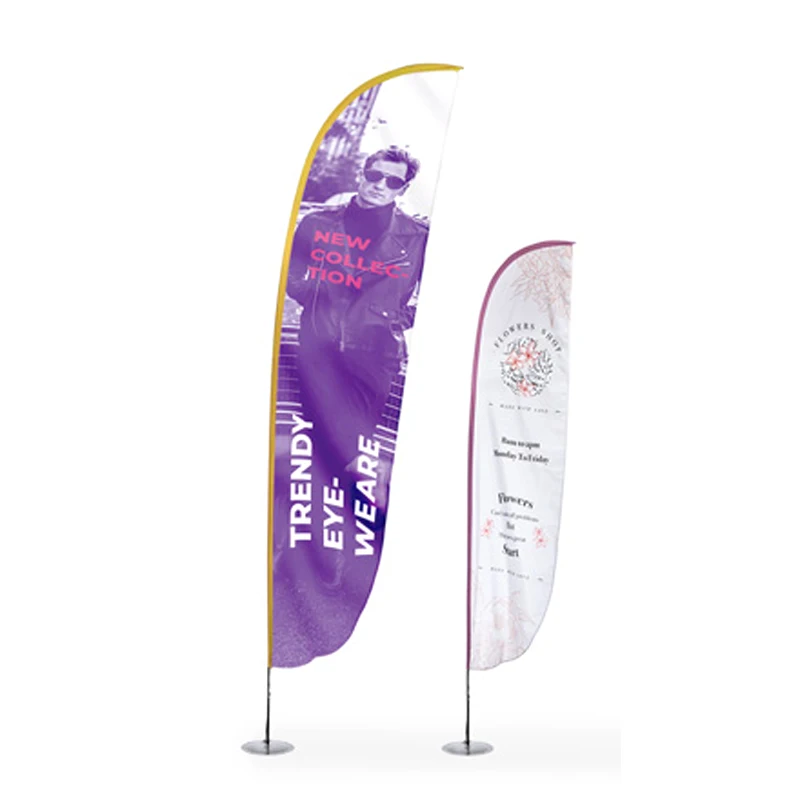 Cheap Custom Made Mini Flying Knife Beach Flag Banner Feather Banner