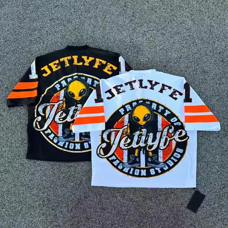 Custom logo Jersey screen Print shirt Wholesale Streetwear Oversized Cropped Tee Top Football Practice Mesh T-Shirt For Men