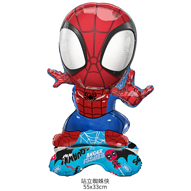 Wholesale 3D Standing Spiderman Cartoon Character SuperHero Mario Stitch Kuromi My Melody Foil Helium Balloon For Birthday Party