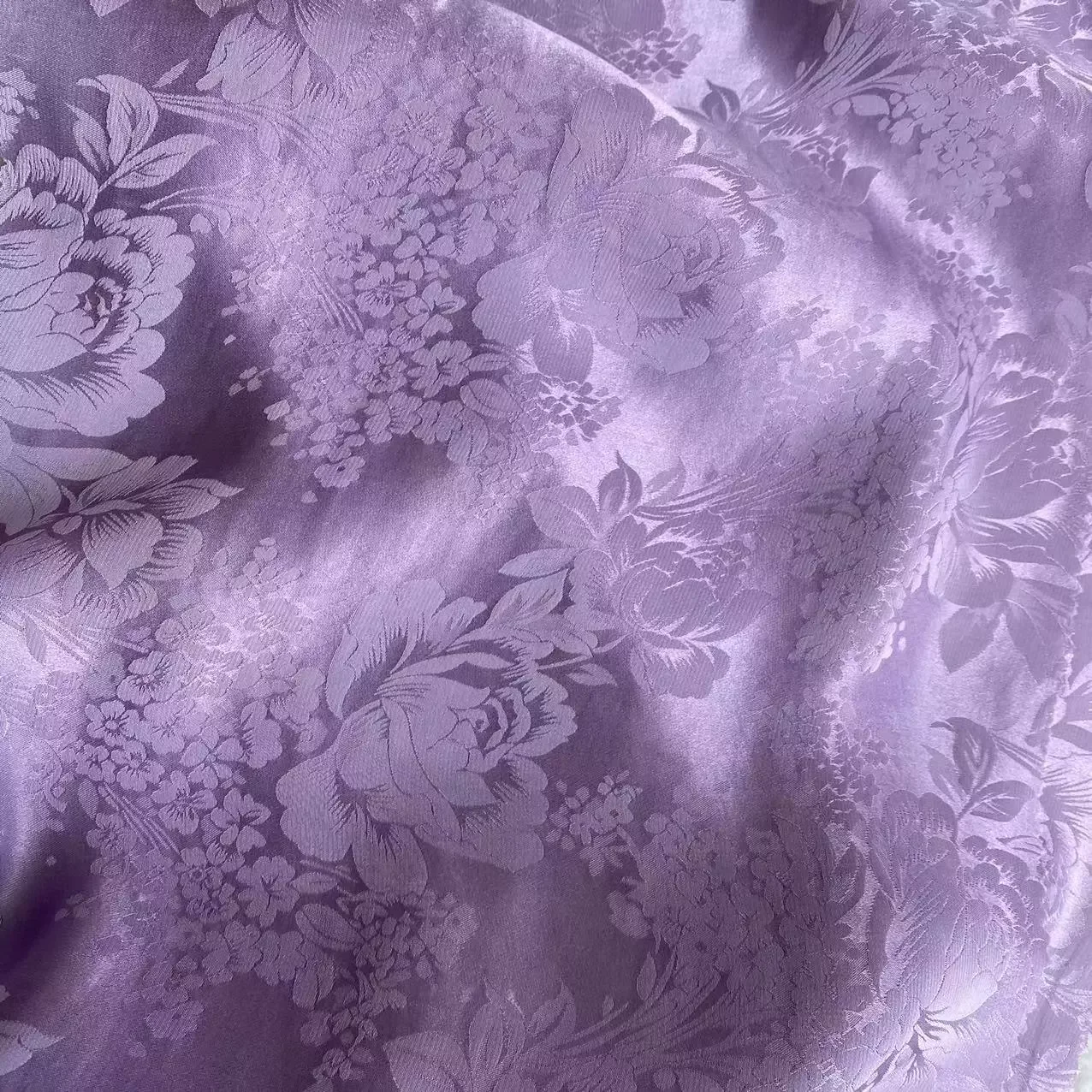 Manufacturer In Stock High Quality 16MM Silk Viscose Floral Jacquard Real Silk Satin Fabric For Women Dress