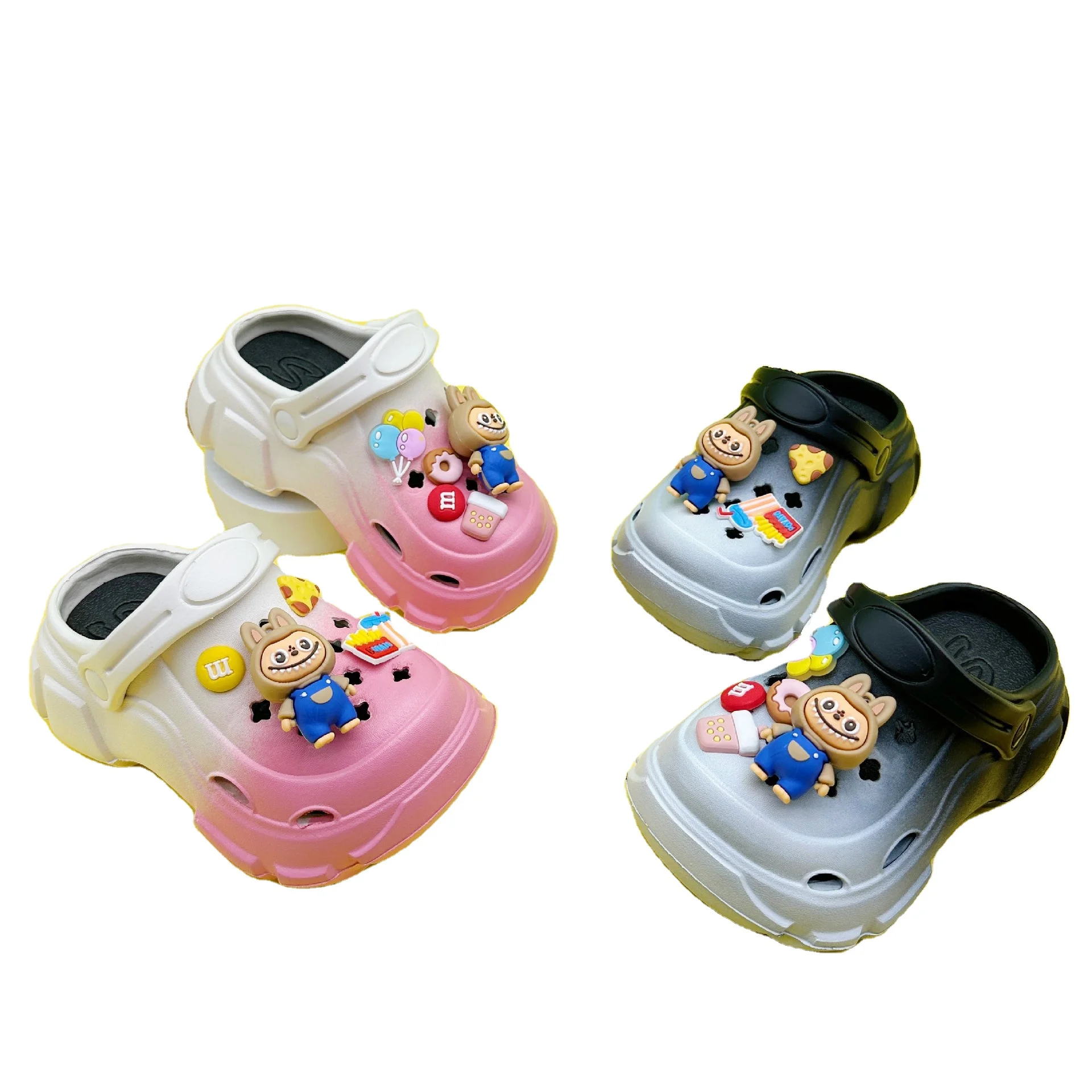 2024 new Gradient  parent-child slippers for boys and girls Labbu  EVA soft sole non-slip Baotou sandals