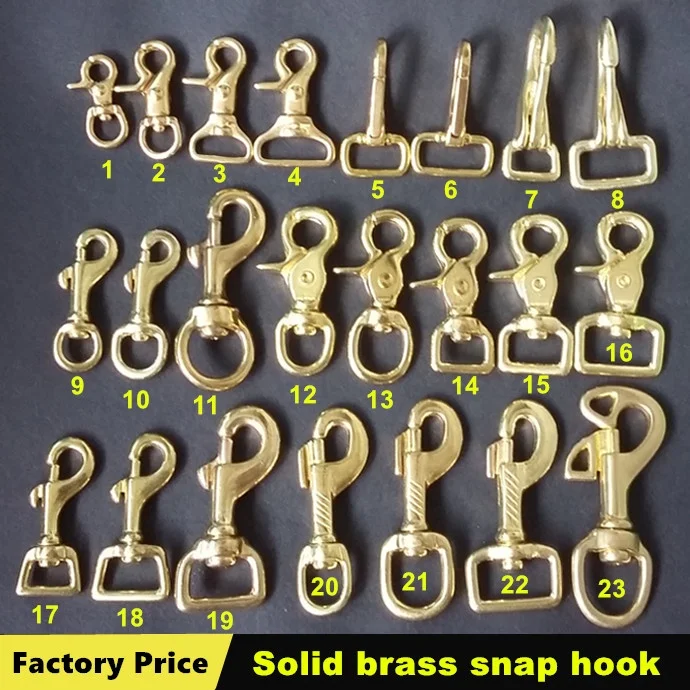 solid brass swivel trigger snap hook clip brass carabiner for dog leash