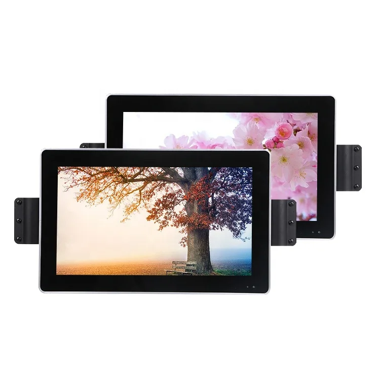 24inch Tube Mounted Commercial Entertainment Information Monitor DC12-24V Media Player With 2 Video Input For Bus Coach