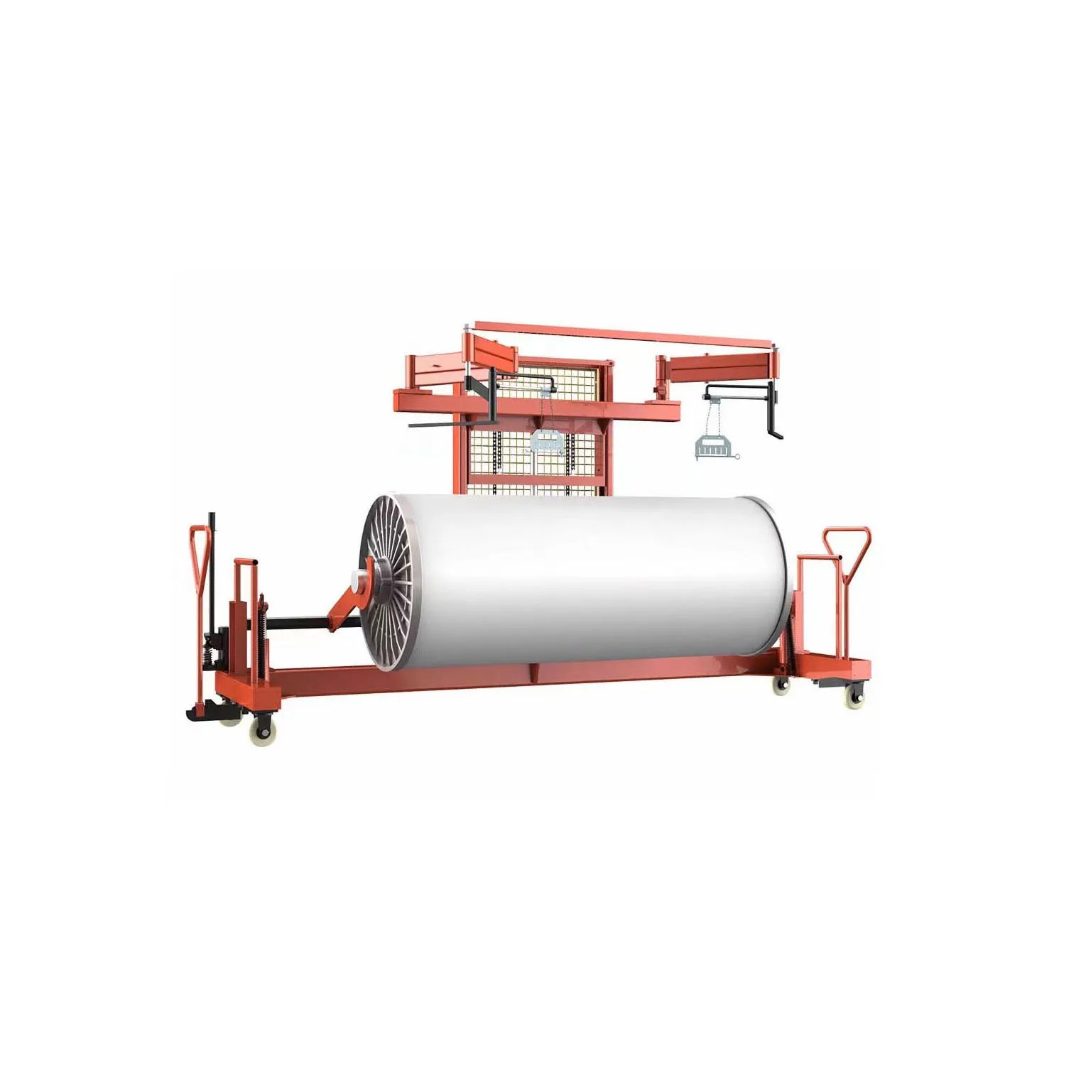 High Capacity Carrying Weaving Warp Beam Trolley Electrically Powered Warp Beam Lift Truck
