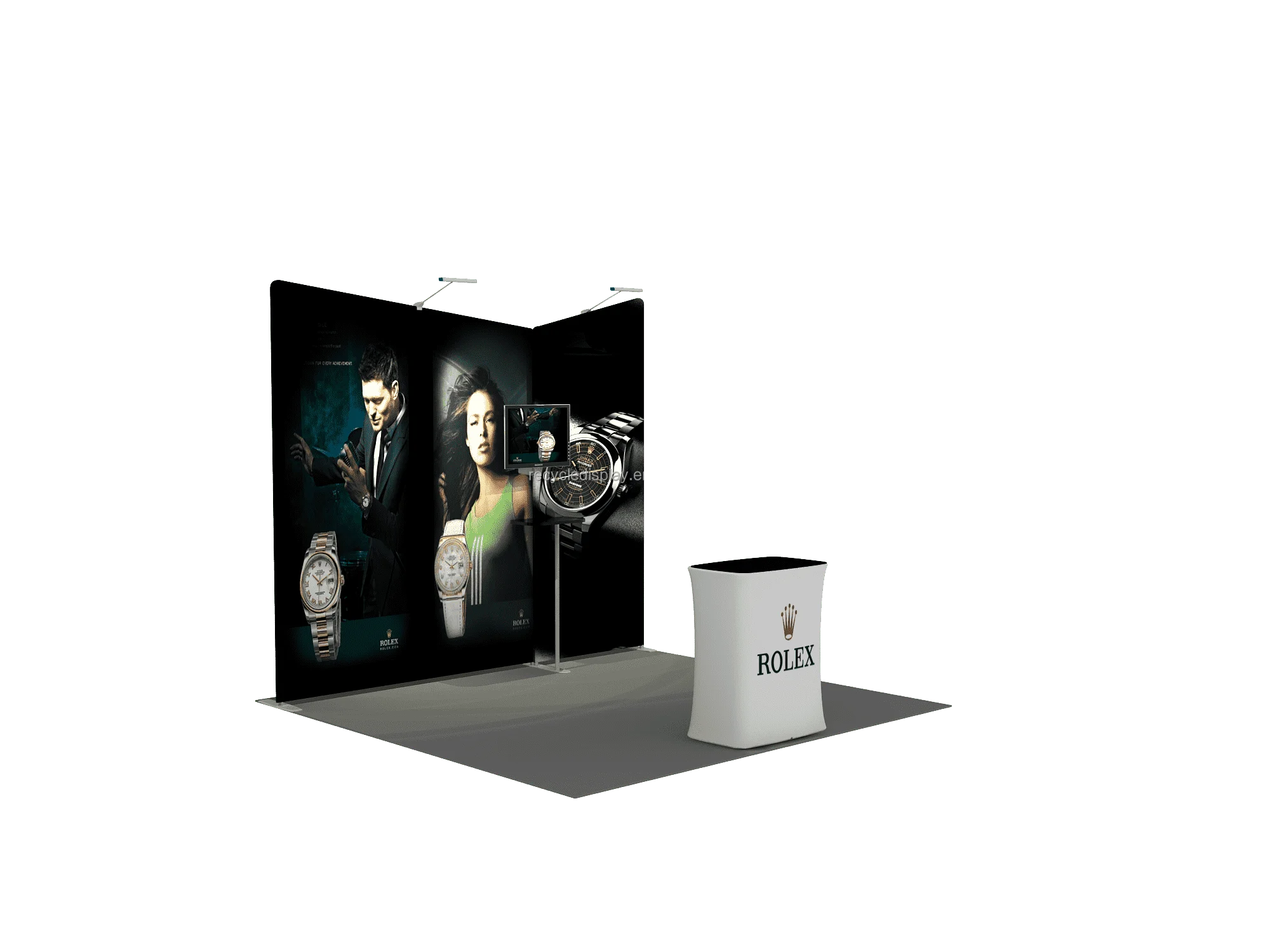 Expo Wall Tension Fabric Backdrop Stand Pop Up Display Design Slatwall Exhibition Booth Stand with light box For Trade Show