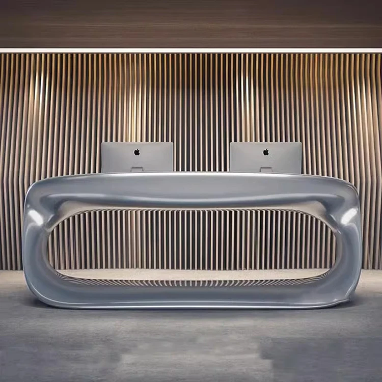 Unique Design High Quality Luxury Fiber Reinforced Plastics Office Hotel Beauty Reception Desk FRP Reception Desk