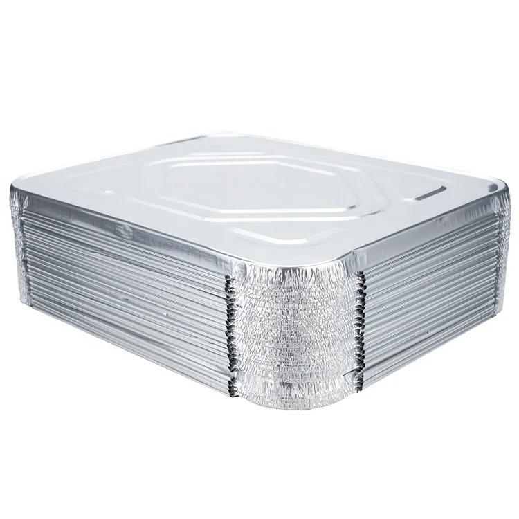 
Half Size Foil Pans with Lids 9x13 Aluminum Pans with Covers Disposable Food Containers With Dome Lid 