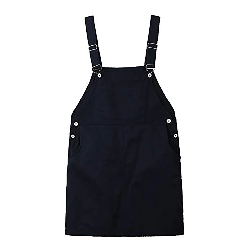 Женское платье до середины икры, черный джинсовый комбинезон с юбкой, платье для женщин