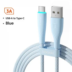Toocki USB A to Type C Quick Charging Cable White Color Pure Copper Type C Cable Fast Charging