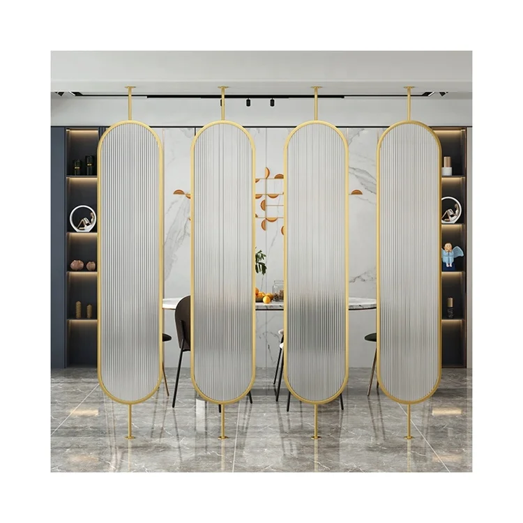 Wholesale High Quality Panels Rotatable Metal Decorative Screen With Glass panel Living room partition