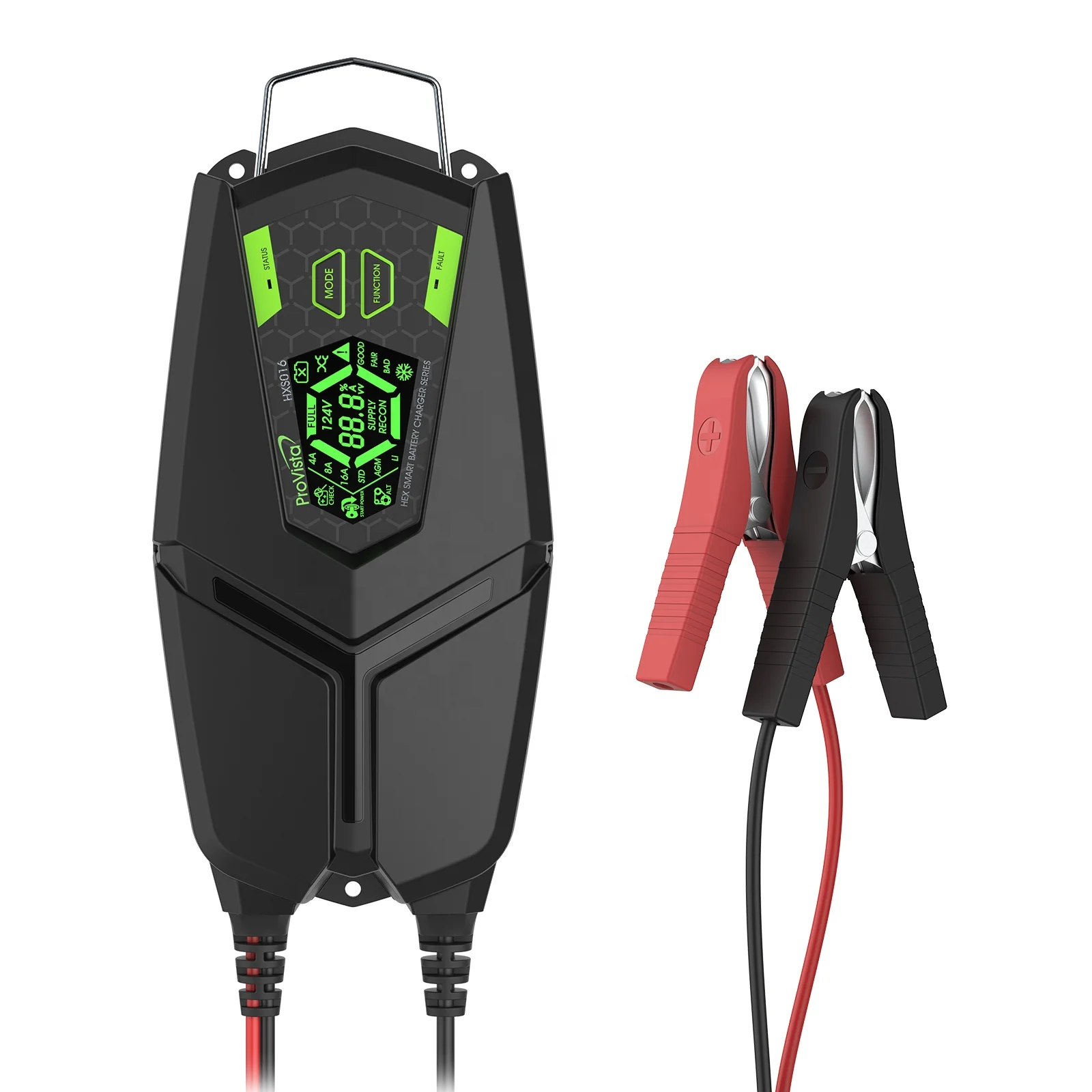12V 4A 8A 16A Smart Car Battery Charger Lead Acid AGM GEL STD Lithium Battery Charger for Car, Motorcycle, RV, Truck, Vehicle