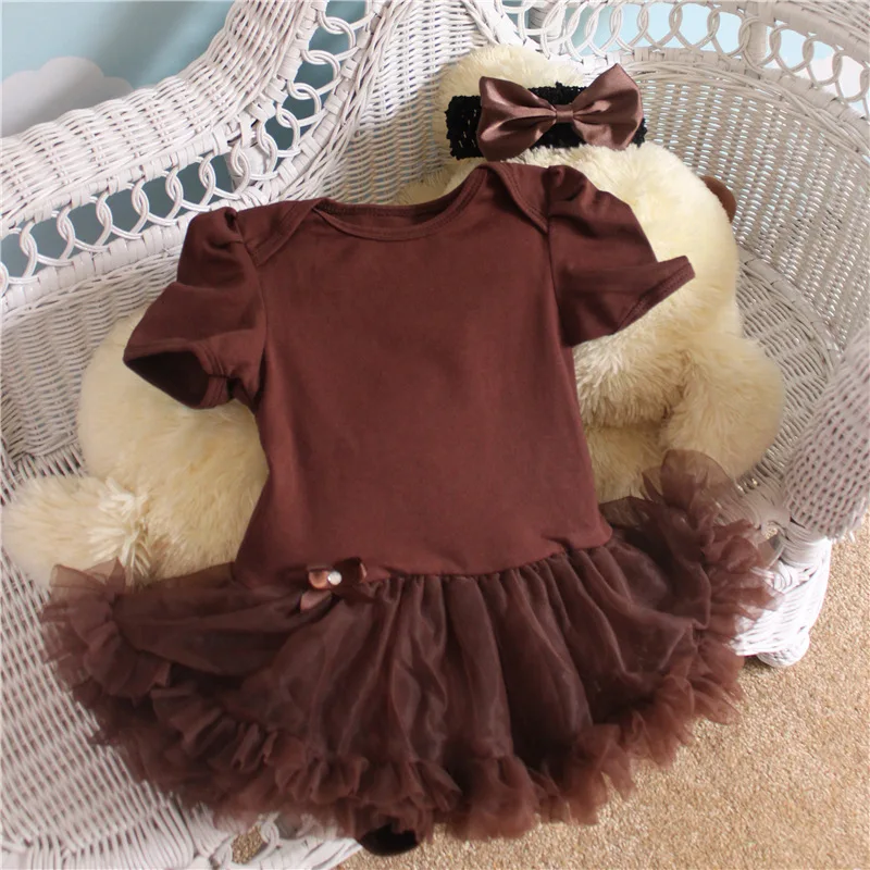 Baby Girl Short Sleeve Brown Color Veli Dress a Online Store