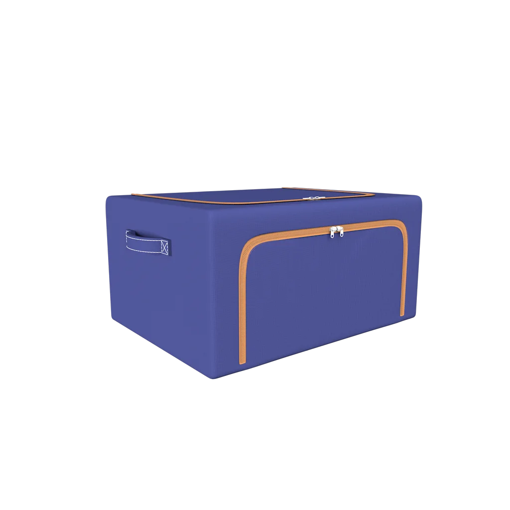 Large Clothes Storage Bins Foldable Metal Frame Storage Box Fabric Container Organizer Set With Handles