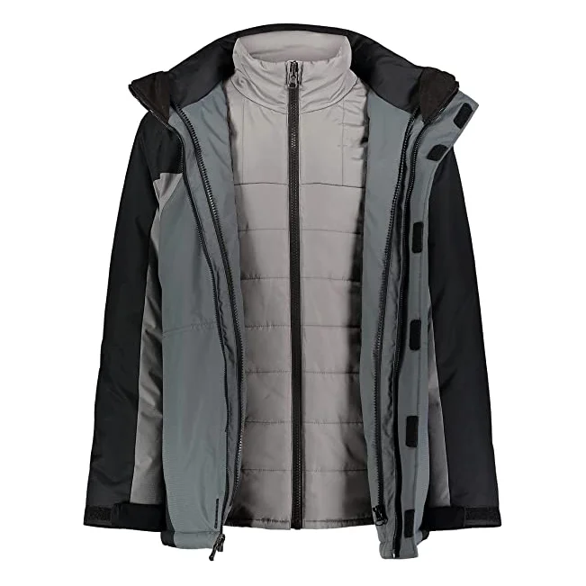 Custom 3-in-1 waterproof removable hood liner windproof water repellant jacket for man