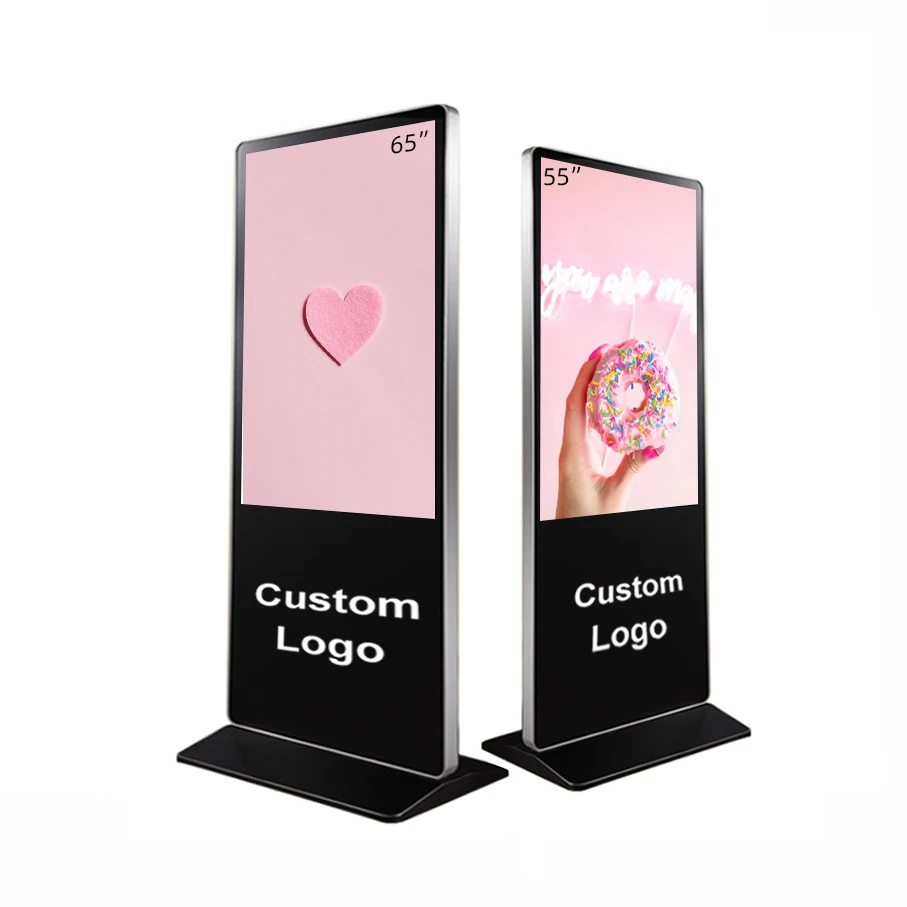 65 inch commercial Floor standing digital signage and display android lcd non-touch screen totem vertical advertising kiosk