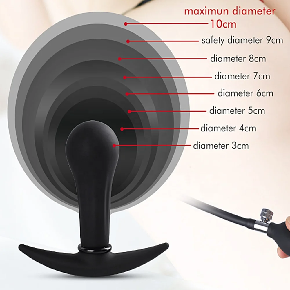 Inflatable Butt Plug with Detachable Needle,Steel Ball Included Silicone Anal Plug for Man and Women