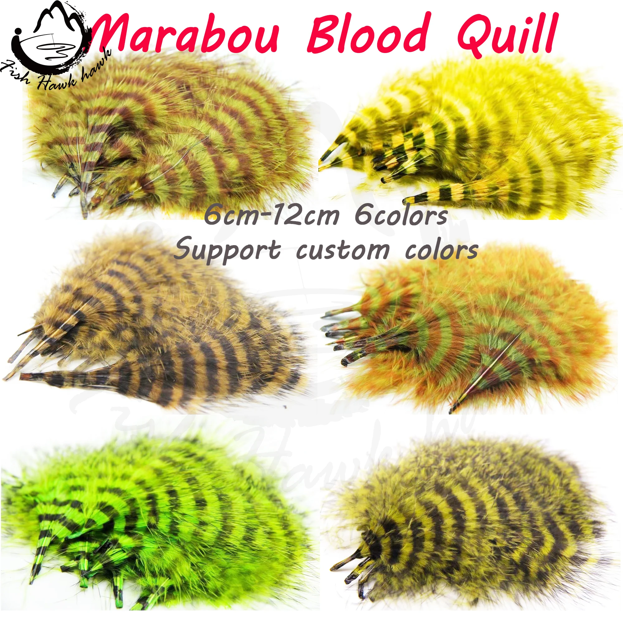 Wholesale Multicolor Marabou Blood Quill Size 6cm-12cm for fly tying materials