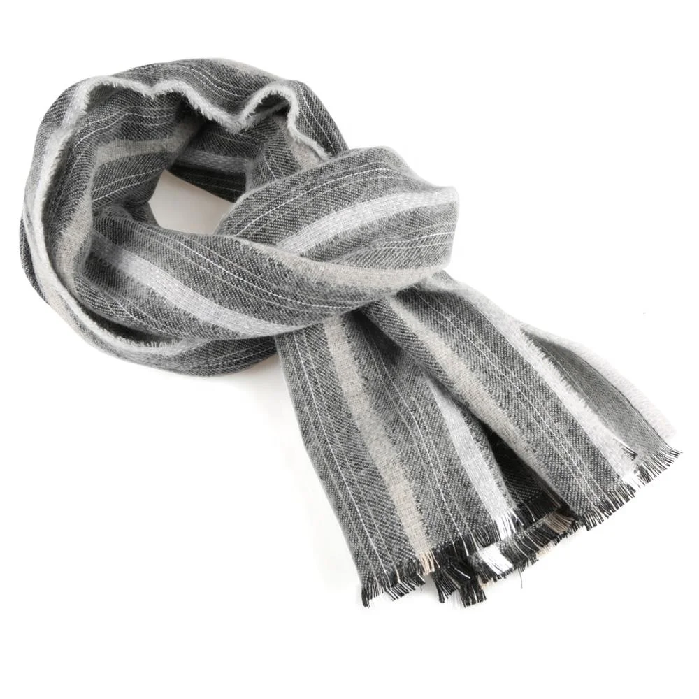 Man Fashion Handmade Winter Viscose Knitting Striped Mulfers Scarf