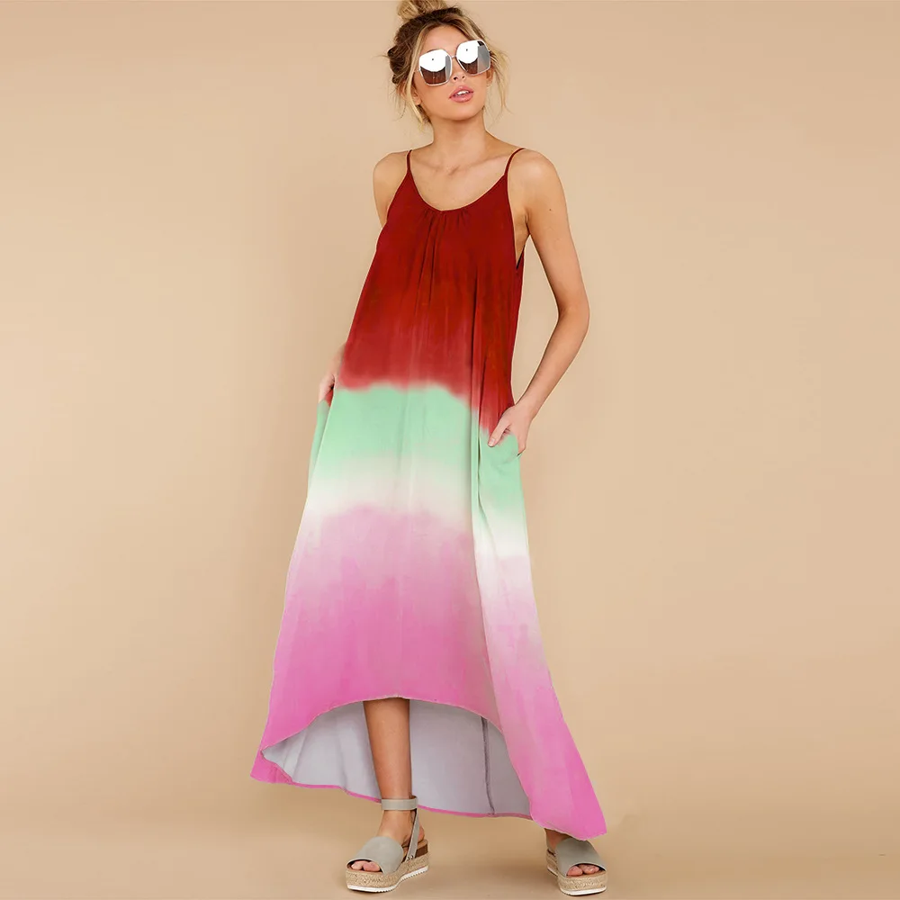 Summer Dress 2021 Hot Style Casual Loose Irregular Striped Long Skirt