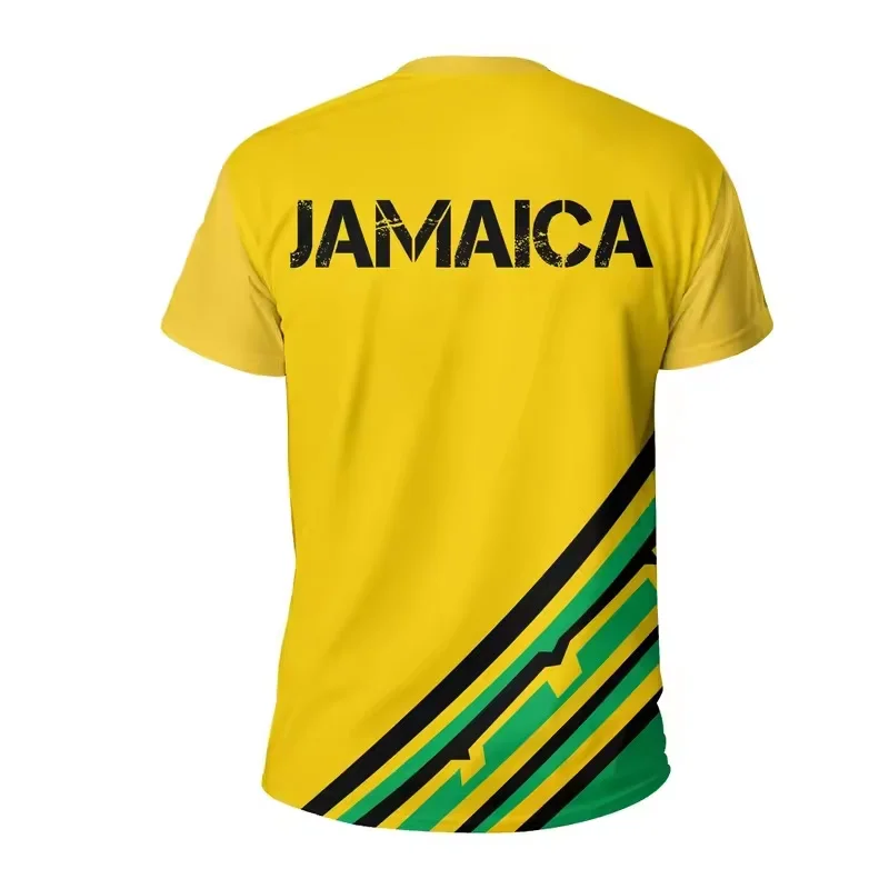 2024 Factory Wholesale Round Neck Solid Color Full Sizes Printing Jamaica Flag T Shirt For Outdoor