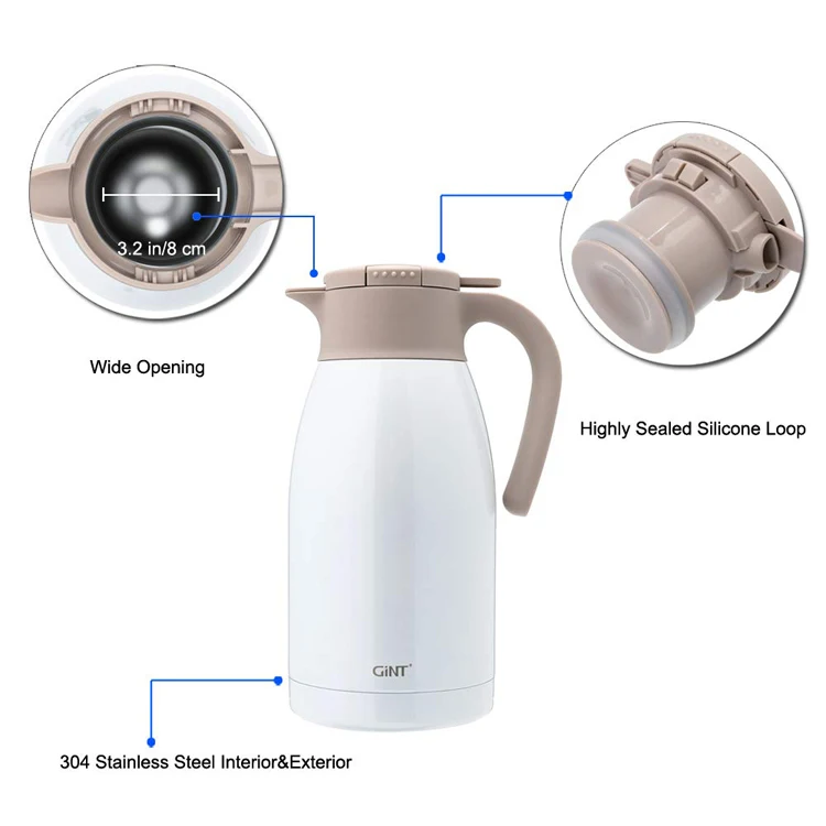 turkish dallah Stainless Steel Thermal Coffee Carafe with Lid Double Walled Vacuum Thermos