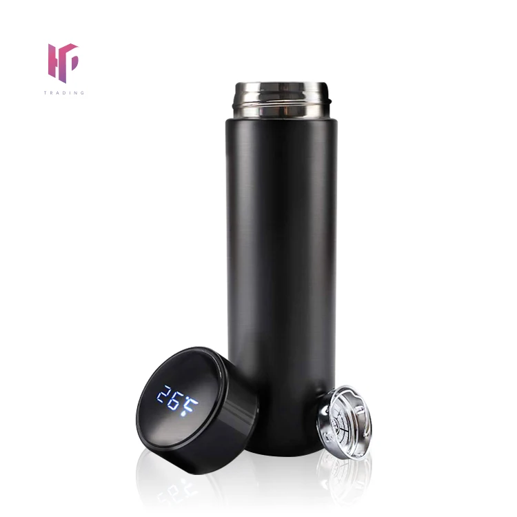 Custom low moq Led Temperature Display double wall insulated vacuum flasks Stainless Steel Smart Water Bottle